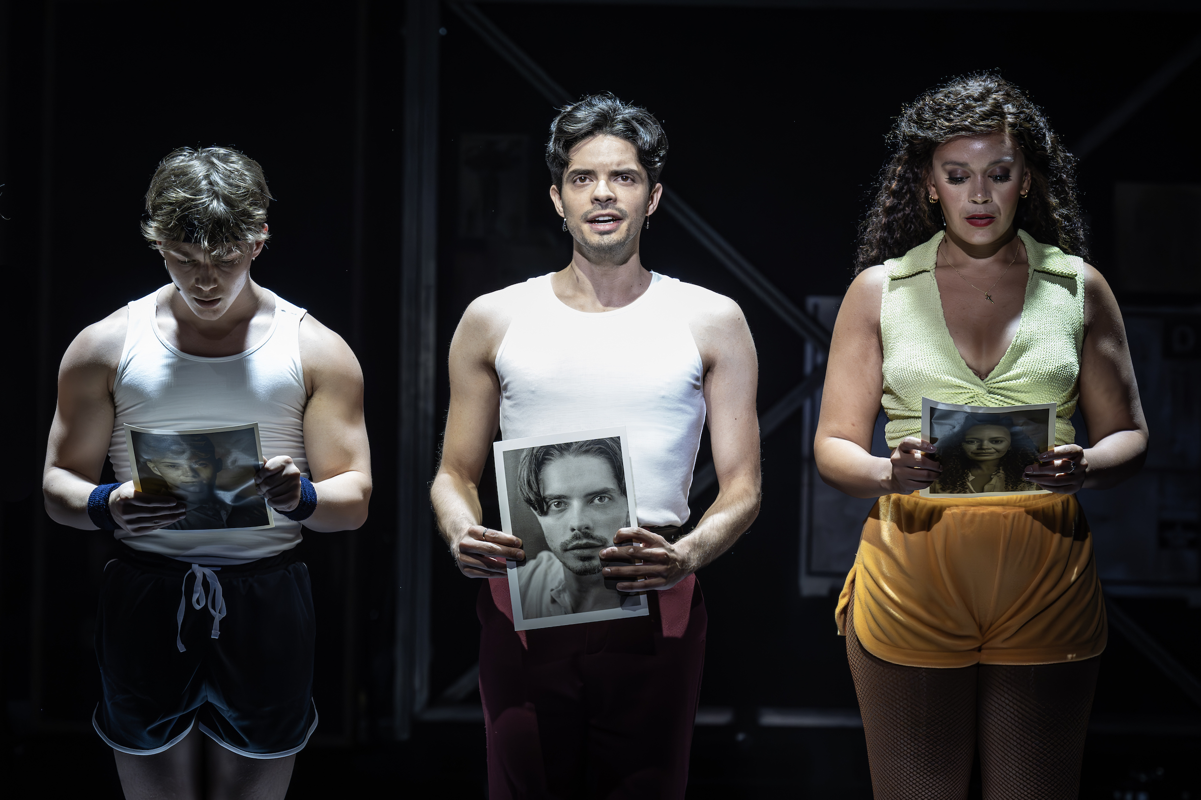 Archie Durrant, Manuel Pacific and Jocasta Almgill in A Chorus Line