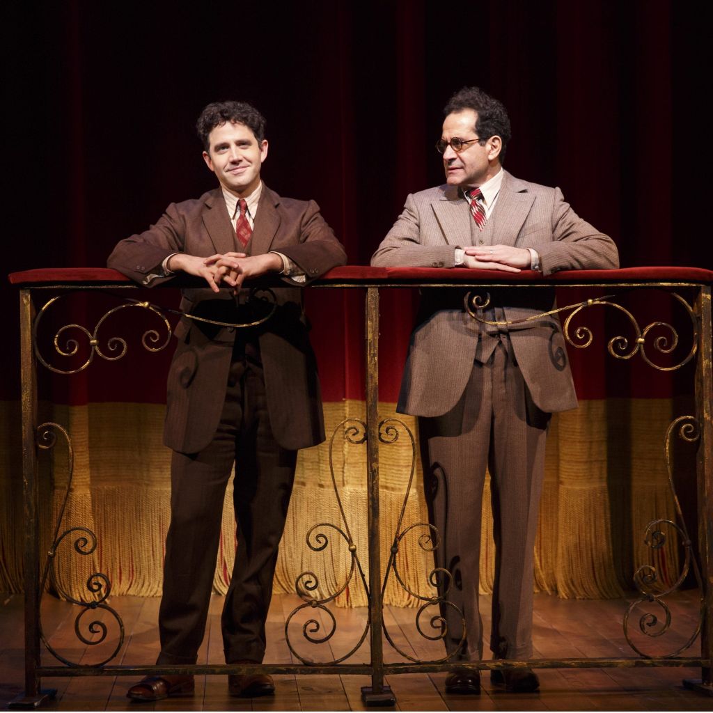 Santino Fontana (left) as Moss Hart in 'Act One' onstage