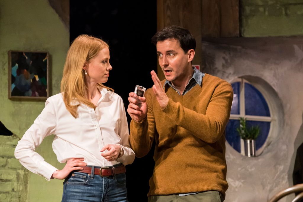 Zoe Boyle and Sam Swainsbury in 'the end of history ...'