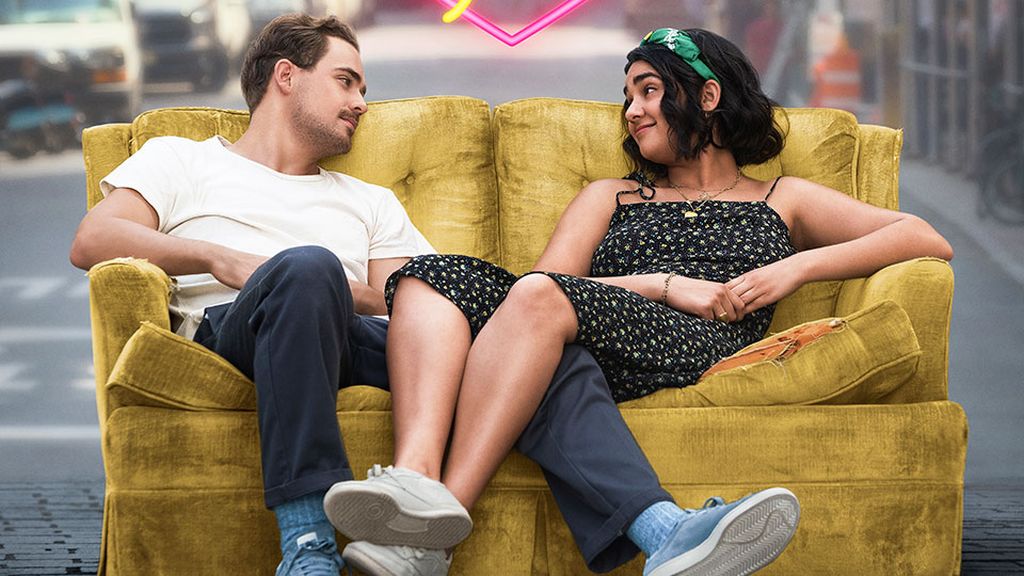 Dacre Montgomery (L) in 'Broken Hearts Gallery', starring Geraldine Viswanathan