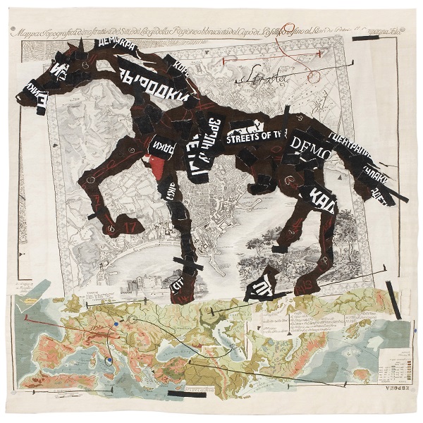 William Kentridge, 'Streets of the City', 2009 Tapestry weave with embroidery, woven by the Stephens Tapestry Studio