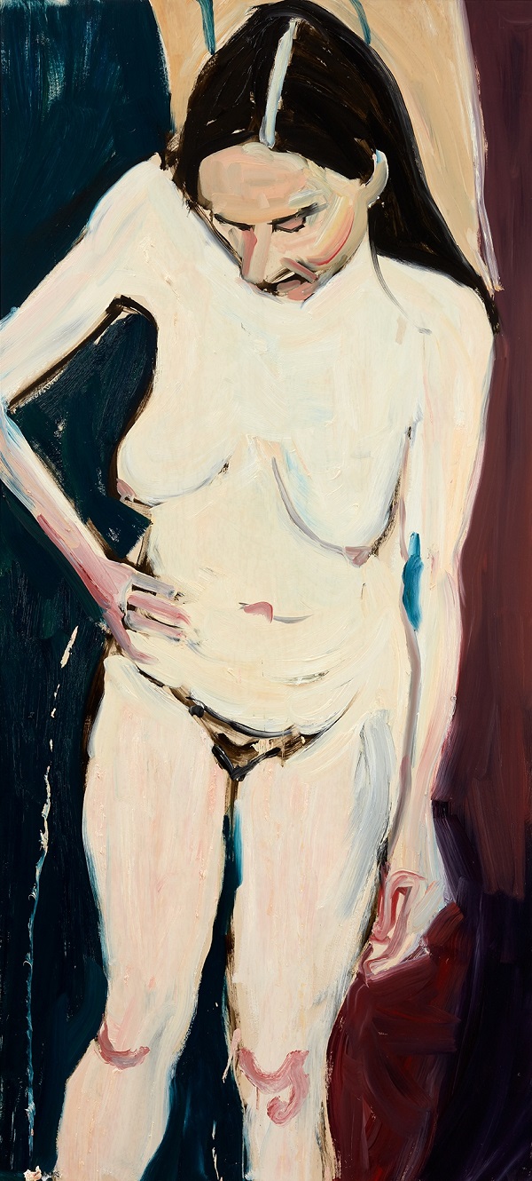Chantal Joffe, Self-Portrait with Hand on Hip, 2016. Oil on board. © Chantal Joffe, courtesy the artist and Victoria Miro, London 