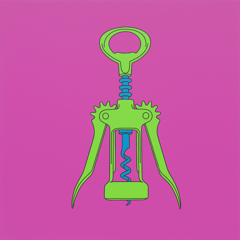 Michael Craig-Martin, Untitled (corkscrew), 2014. Acrylic on aluminium, 122 x 122 cm. Private collection. © Michael Craig-Martin. Photo: Mike Bruce. Image courtesy of Gagosian