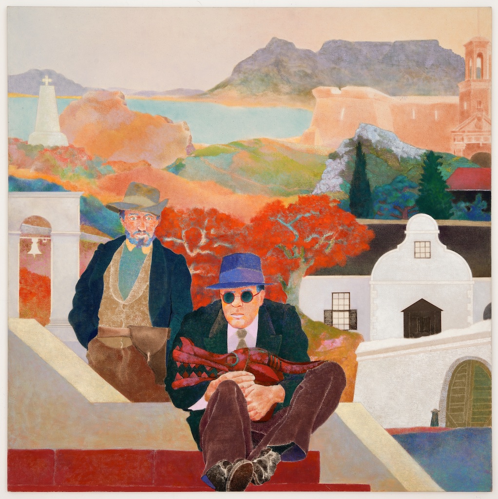 Gavin Jantjes, Homesickness a Blindman‘s Paradise, 1982, Oil on canvas, 150 x 150 cm. Image courtesy the artist. © Gavin Jantjes, licensed by DACS