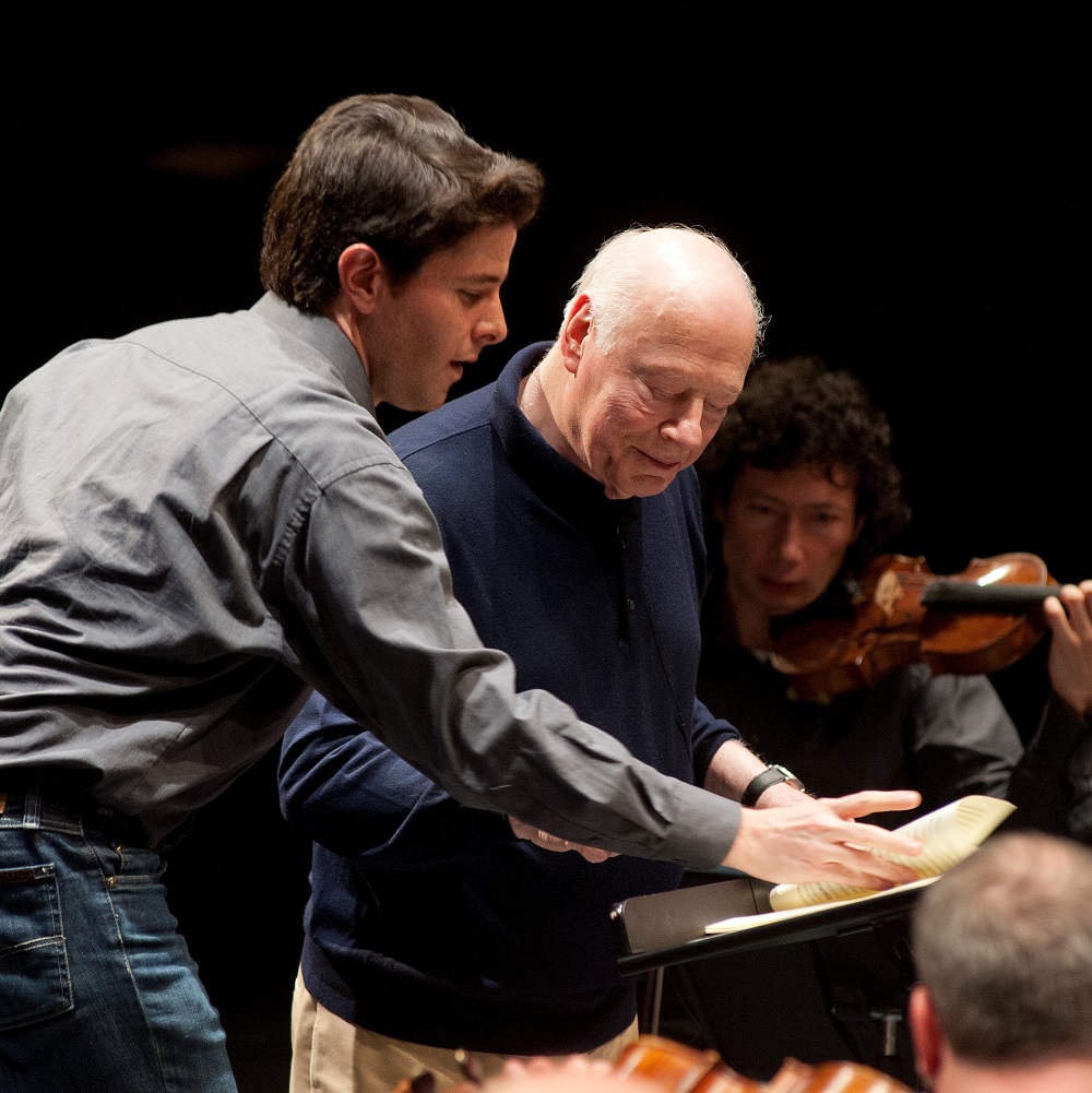 MAriano Chiacchiarini with Haitink at a Lucerne masterclass