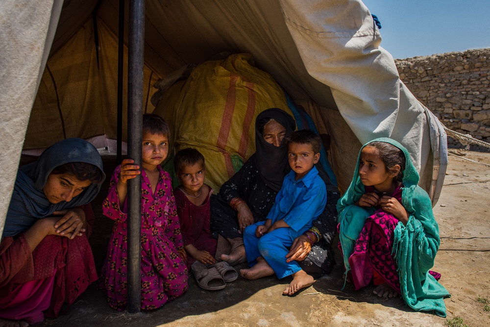 Afghan refugee family