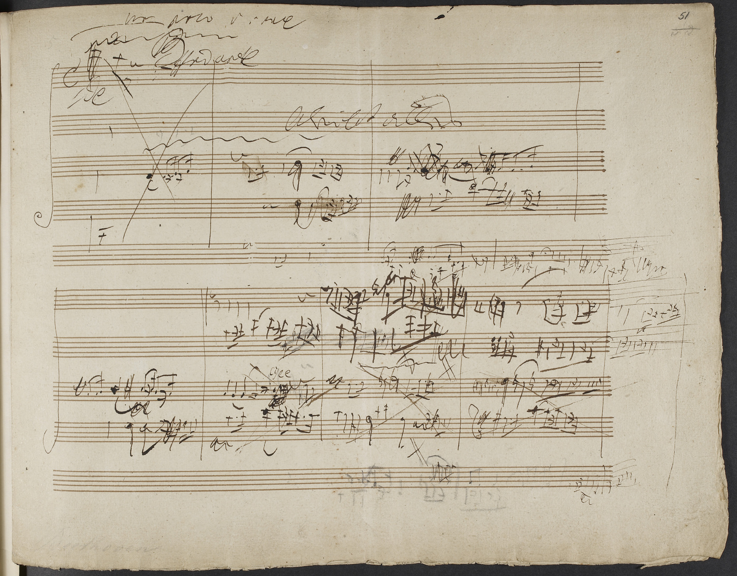 Page of sketches for Op 131 Quartet