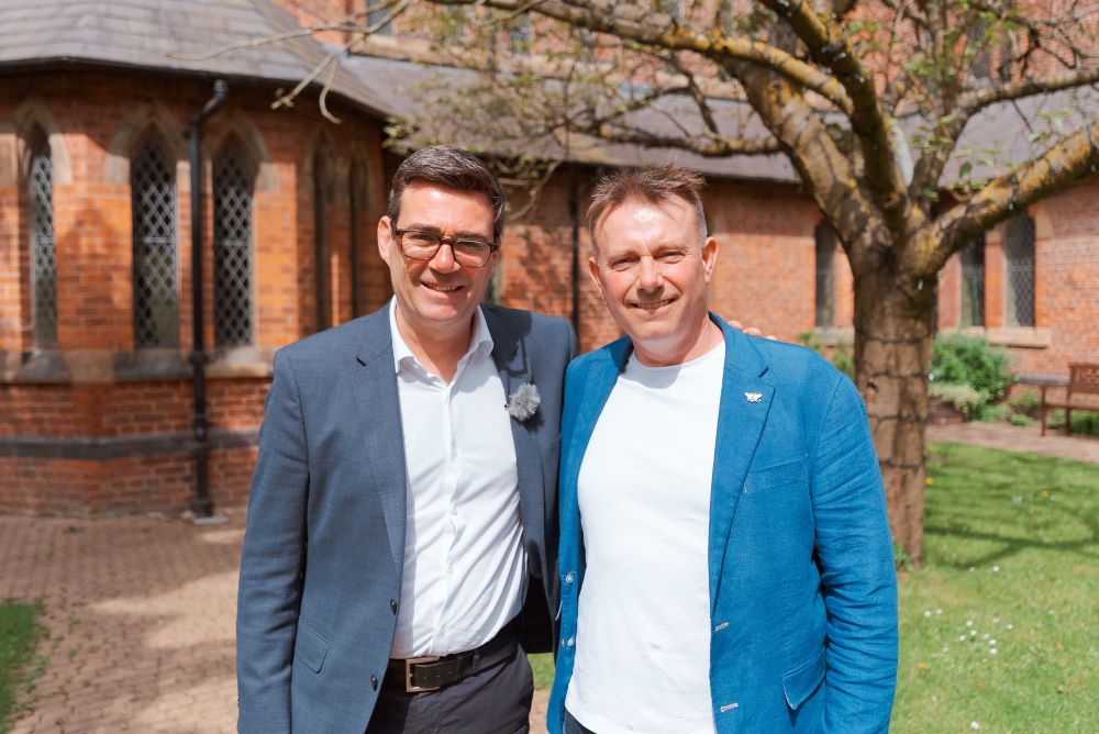 Manchester Mayor Andy Burnham and Bob Riley