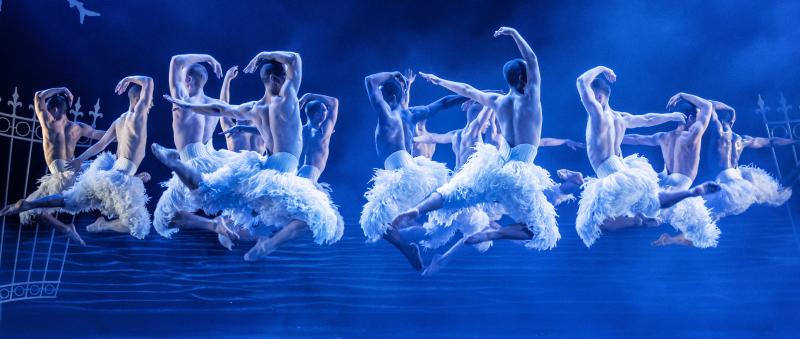 The swan corps in Matthew Bourne's Swan Lake