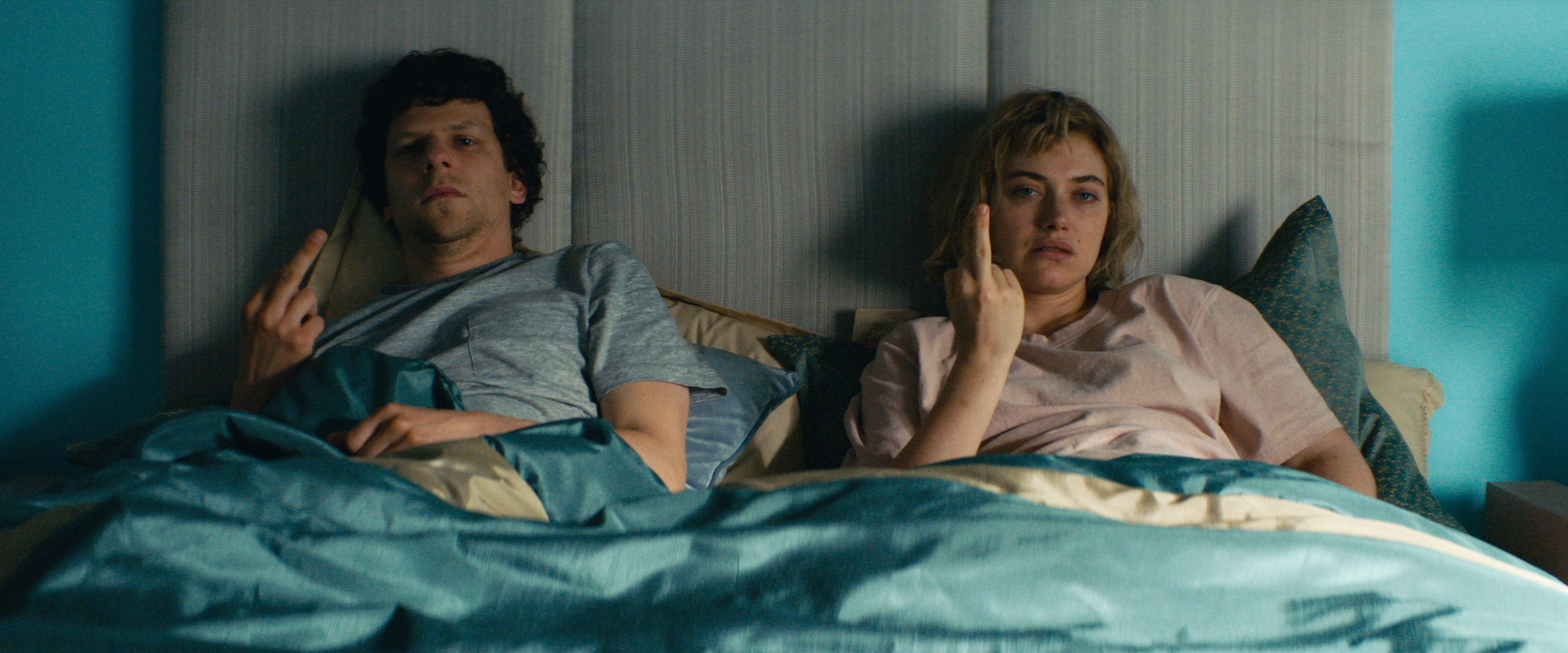 Tom (Jesse Eisenberg) and Gemma (Imogen Poots) in Vivarium