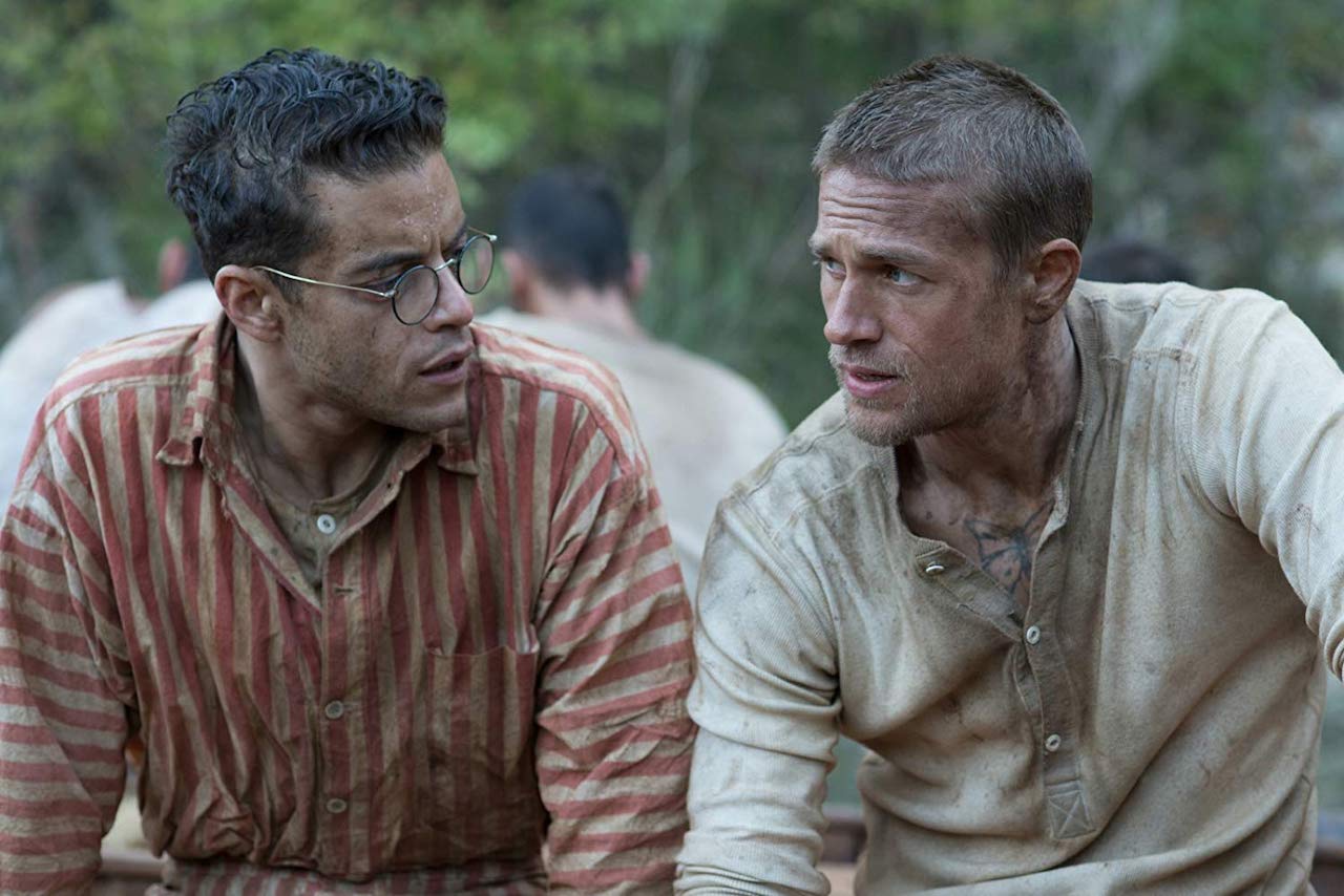 Remi Malek and Charlie Hunnam in Papillon