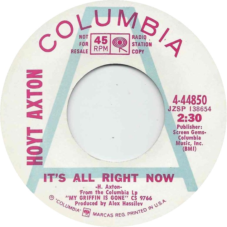 HOYT AXTON its all right now
