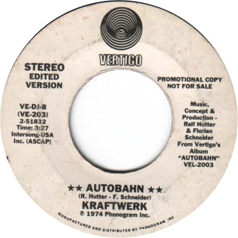 Kraftwerk autobahn us promo single