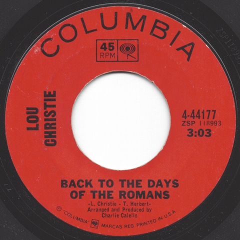 Lou Christie Back To The Days Of The Romans
