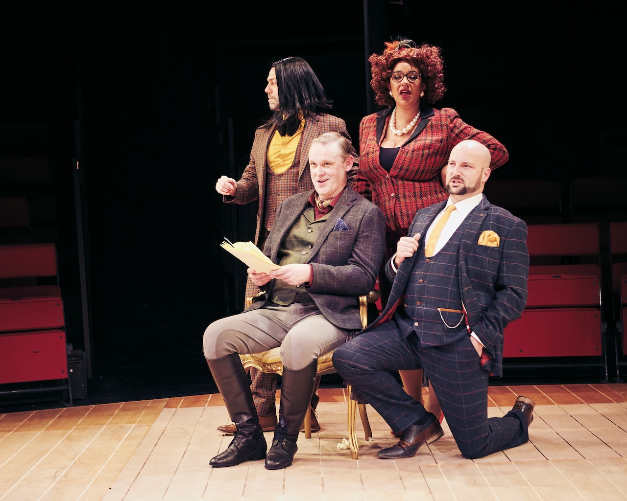 From left to right:Doctor Bartolo (Ian Beadle) Count Almaviva (Philip Smith) Marcellina (Felicity Buckland), Don Basilio (Jonathan Cooke)