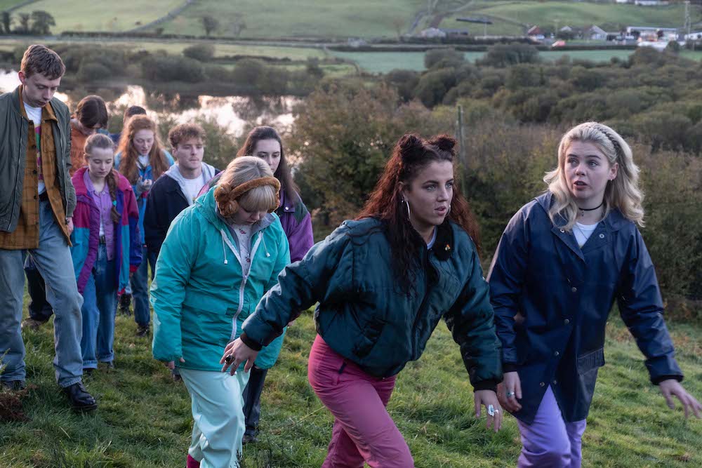 Nicola Coughlan, Jamie-Lee O’Donnell, and Saoirse-Monica Jackson in Derry Girls
