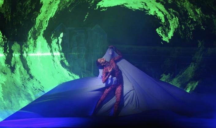 Irma Nioradze as Thamar: Laser light show and see-through pink leopard spots all part of the new Diaghilev experience