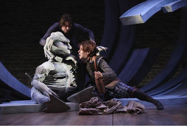 Parallel worlds: Puppet Caliban (Jonathan Dixon) with human Stephano (Brett Brown)