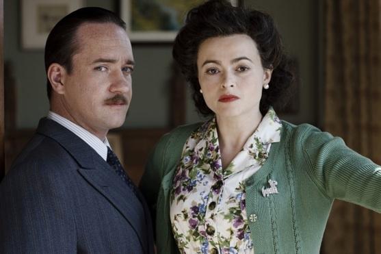 Enid Blyton (Helena Bonham Carter) curbs her enthusiasm for long-suffering husband Hugh Pollock (Matthew Macfadyen)