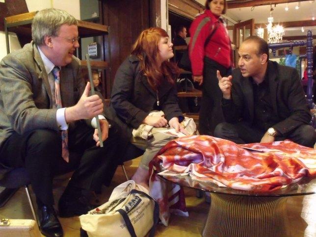 Professor Richard Weston, purveyor of digital-print scarves (very now, darling), and Theo Paphitis