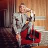 Conductor Leonard Bernstein at the Royal Festival Hall, London