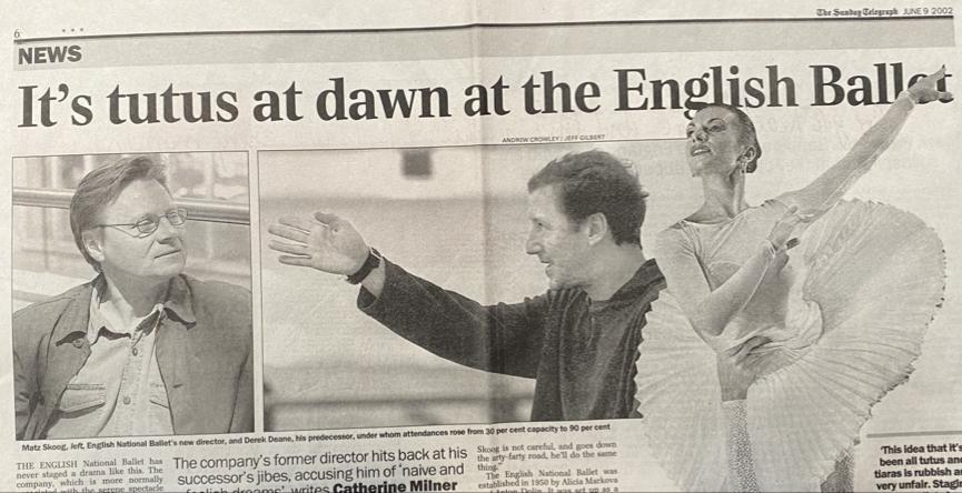 Newspaper coverage of Skoog-Deane row over ENB