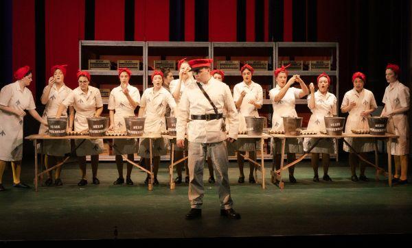 Sam Rose and chorus in The Cunning Little VIxen at the RNCM March 2026 © Robin Clewley