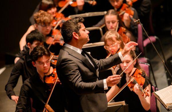 Alpesh Chauhan conducts the National Youth Orchestra April 2026 Bridgewater Hall Credit Tom Morley