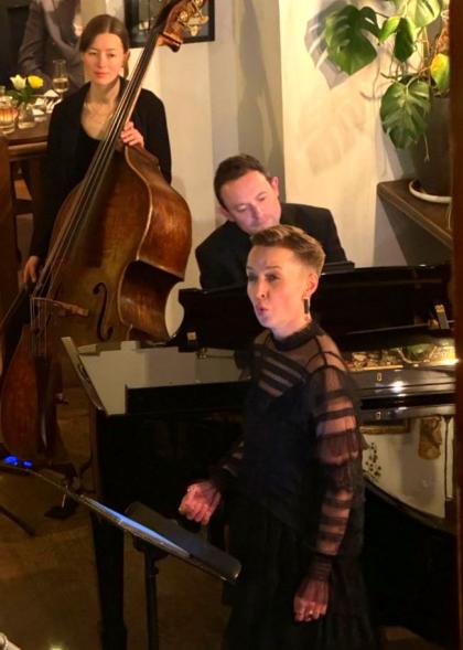 Katie Bray, Marianne Schofield and William Vann at the Fidelio Cafe