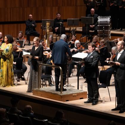 Soloists and conductor David Temple in Elgar's The Kingdom