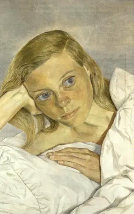 Girl&nbsp;in Bed, 1952, Lucian Freud, Oil on canvas,&nbsp;© The Lucian Freud Archive. All Rights Reserved 2026 / Bridgeman Images. Photo © National Portrait Gallery, London. Lent by a private collection, courtesy of Ordovas.