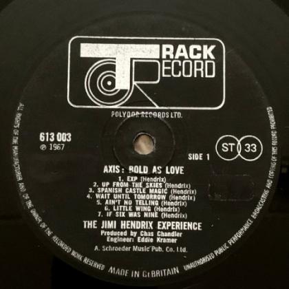 The Jimi Hendrix Experience Axis Bold As Love Side One